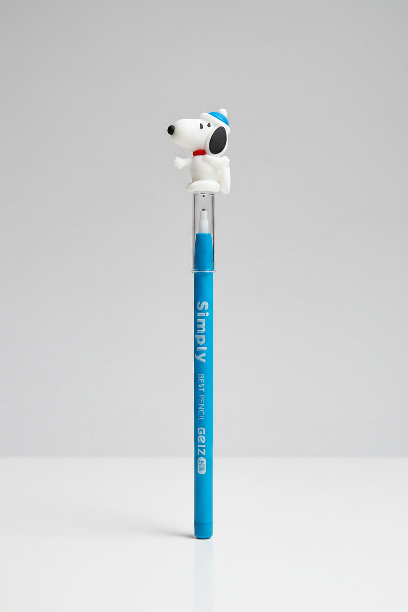 Cute Snoopy Character Topper Writing Pencils | Pastel Lead Pencils with Cute Dog Figurines