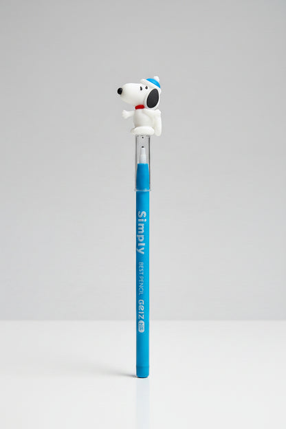 Cute Snoopy Character Topper Writing Pencils | Pastel Lead Pencils with Cute Dog Figurines