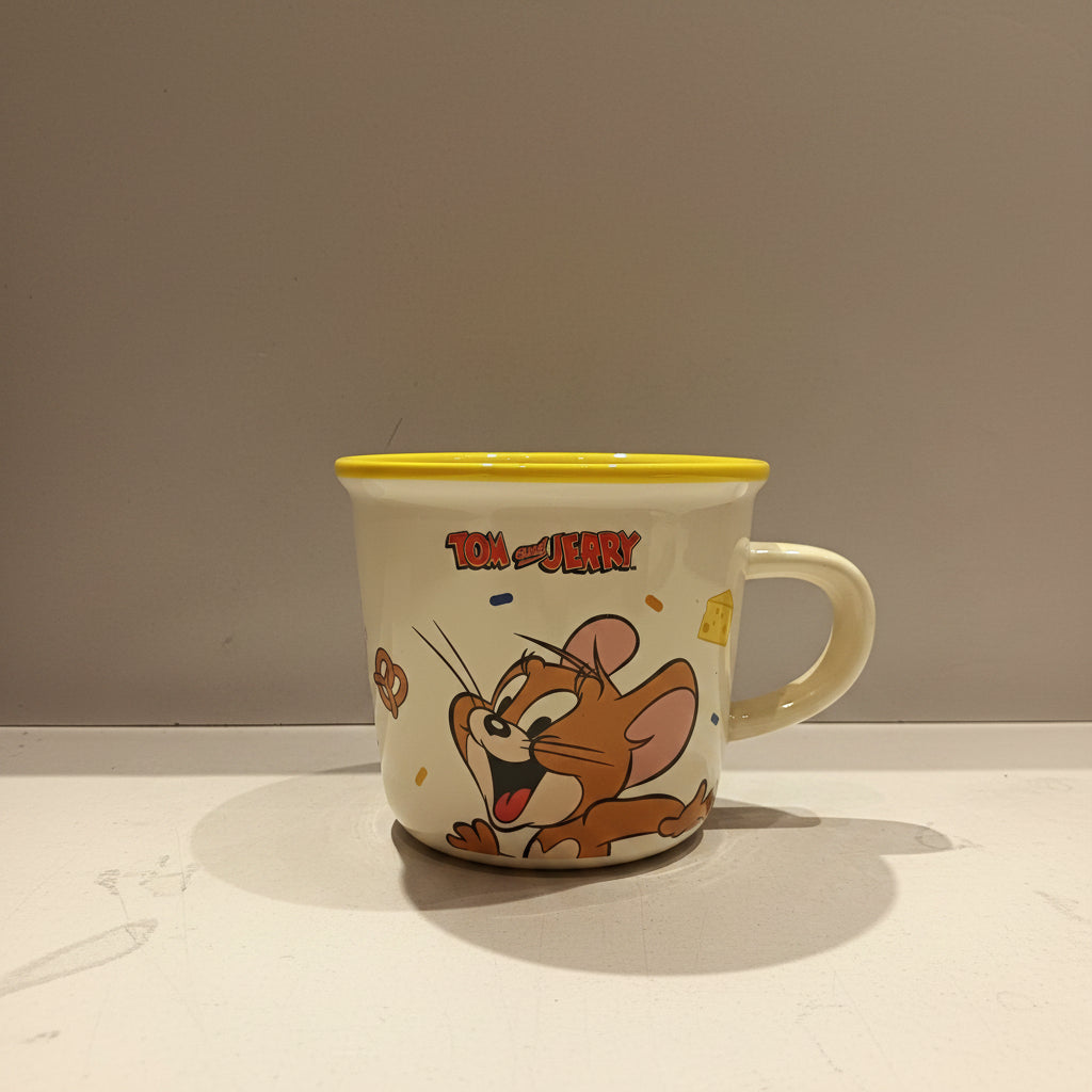 Tom & Jerry Ceramic Dinnerware Gift Combo | Cute Cartoon Bowl, Mug, Chopsticks & Spoon Set