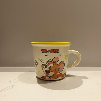 Tom & Jerry Ceramic Dinnerware Gift Combo | Cute Cartoon Bowl, Mug, Chopsticks & Spoon Set