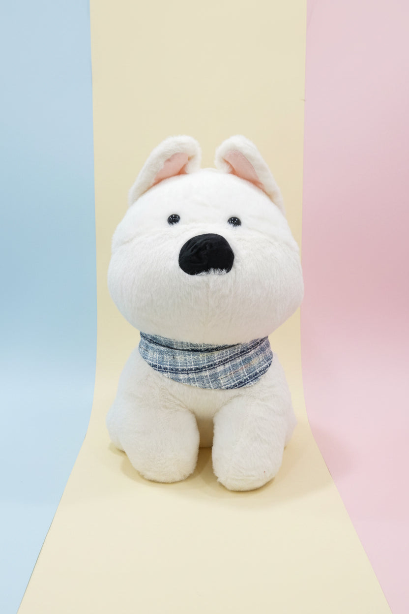 Cute Plush White Dog Toy