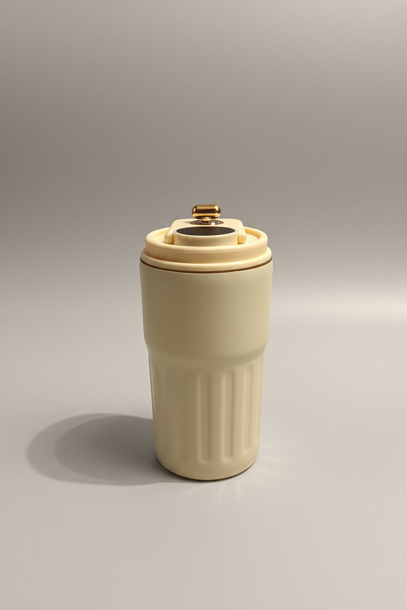 Portable Insulated Coffee Mug with Straw & Lid | Stainless Steel Travel Tumbler