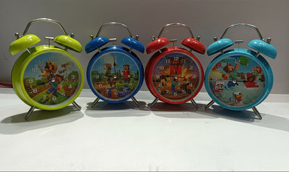 Minecraft Character Twin Bell Alarm Clock | Pixel Gamer Desk & Table Clock for Kids