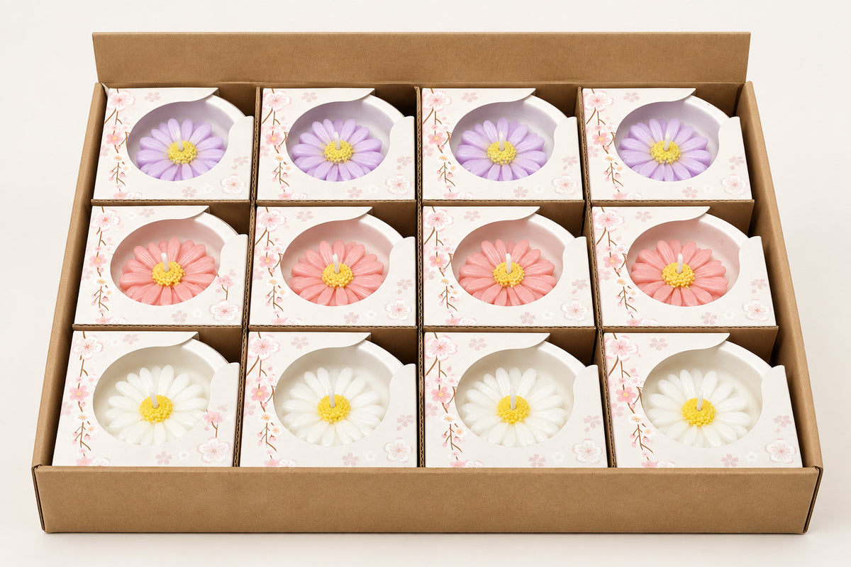 Flower Shaped Scented Candle | Aesthetic Floral Concrete Pot Candle