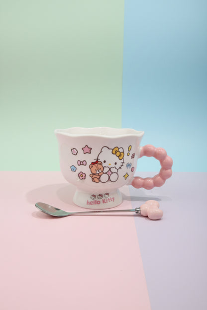 Cute Ceramic Mug with Matching Spoon | Aesthetic Drinkware & Gift Cup