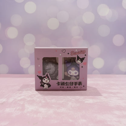 Kuromi Combo | Mymelody Theme Kids Analog Watch & Keychain Gift Set