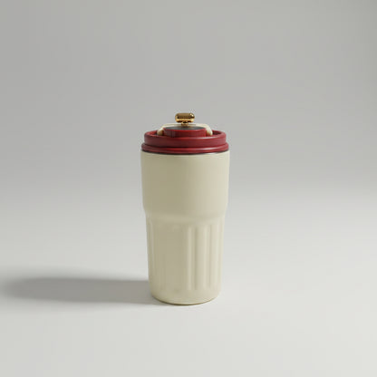 Portable Insulated Coffee Mug with Straw & Lid | Stainless Steel Travel Tumbler