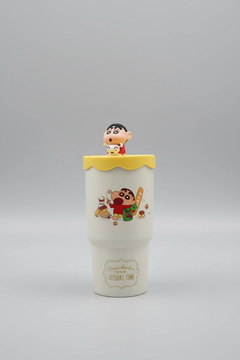 Shinchan Character Straw Tumblers | Cute Insulated Water Bottles