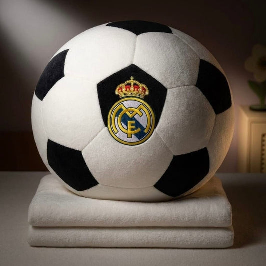 White Football Soft Toy Blanket