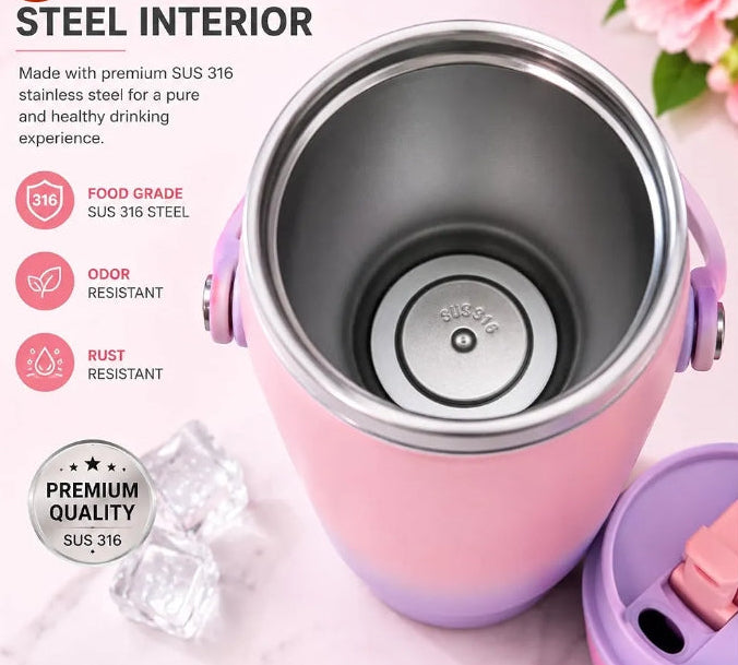 Tumbler | 900ml Stainless Steel Tumbler with Handle | Leak-Resistant Travel Mug