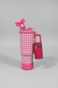 Pattern Tumbler with Straw & Charm Accessories | Insulated Stainless Steel Water Bottle for School, Work & Travel