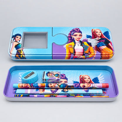 K-Pop Pencil Box  | Cute Idol Geometry Case with Accessories