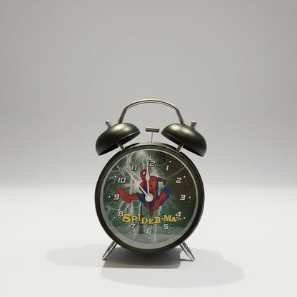 Spider-Man Character Twin Bell Alarm Clock | Superhero Table & Desk Clock for Kids