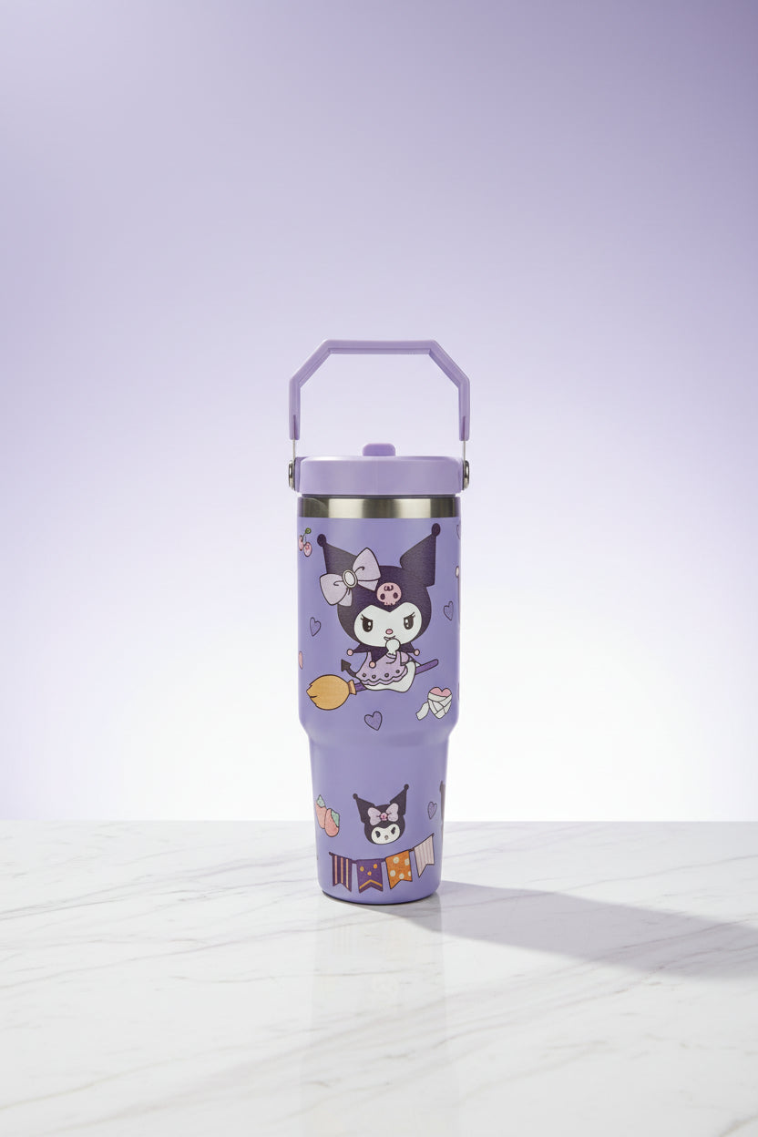 Kuromi Tumbler | Cute Cartoon Stainless Steel Tumbler | 900ml Insulated Travel Mug
