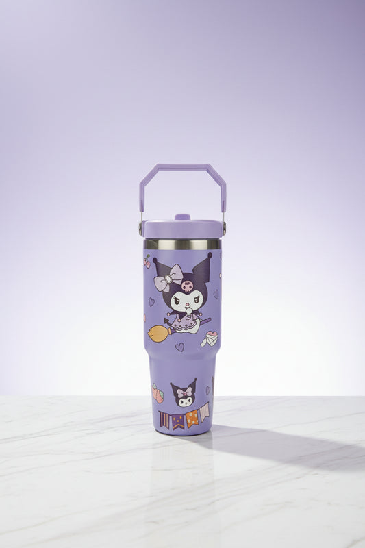 Kuromi Tumbler | Cute Cartoon Stainless Steel Tumbler | 900ml Insulated Travel Mug