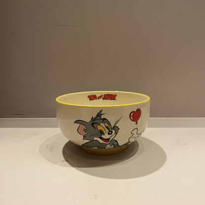 Tom & Jerry Ceramic Dinnerware Gift Combo | Cute Cartoon Bowl, Mug, Chopsticks & Spoon Set