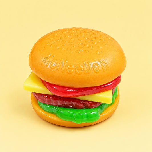 Layered  5-6 Slice Burger Squishy Toy | Soft Stress Relief Fidget