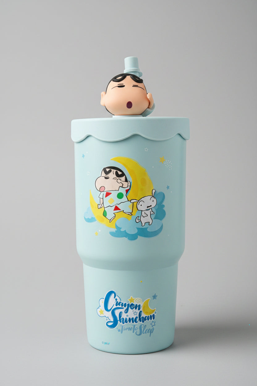 Shinchan Character Straw Tumblers | Cute Insulated Water Bottles