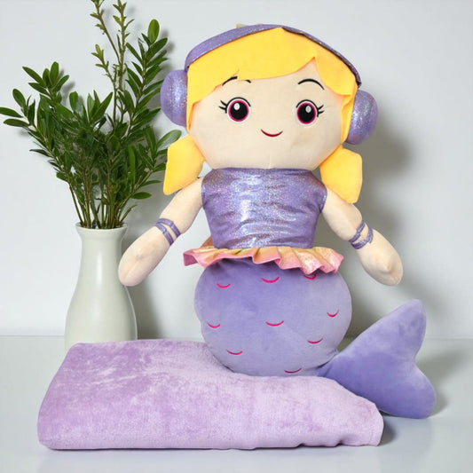 Purple Mermaid Soft Toy Blanket