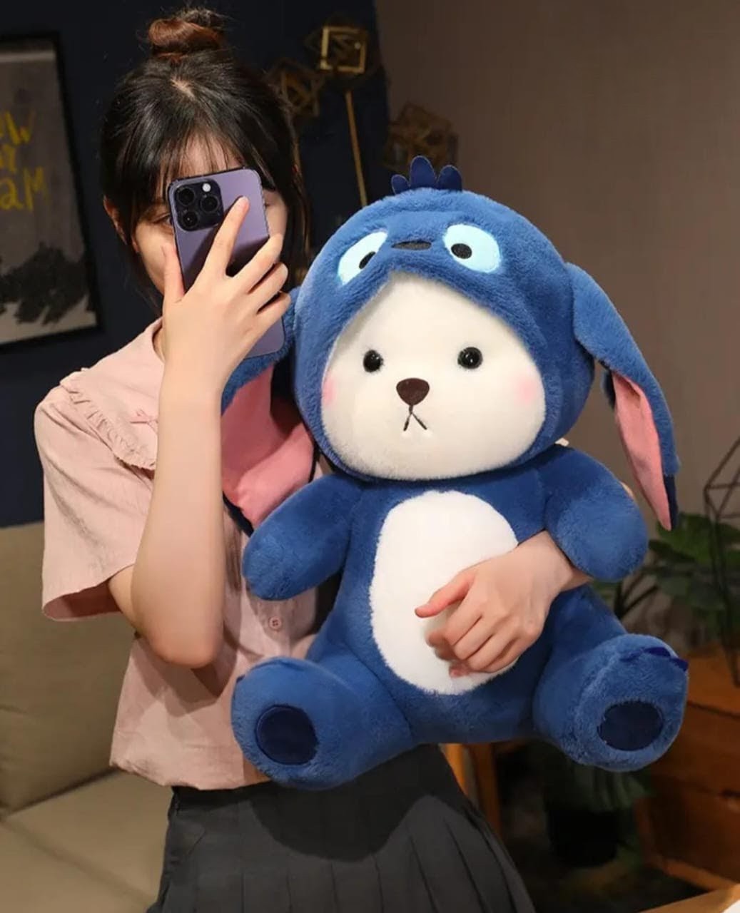 Blue Cap Teddy Soft Toy Blanket