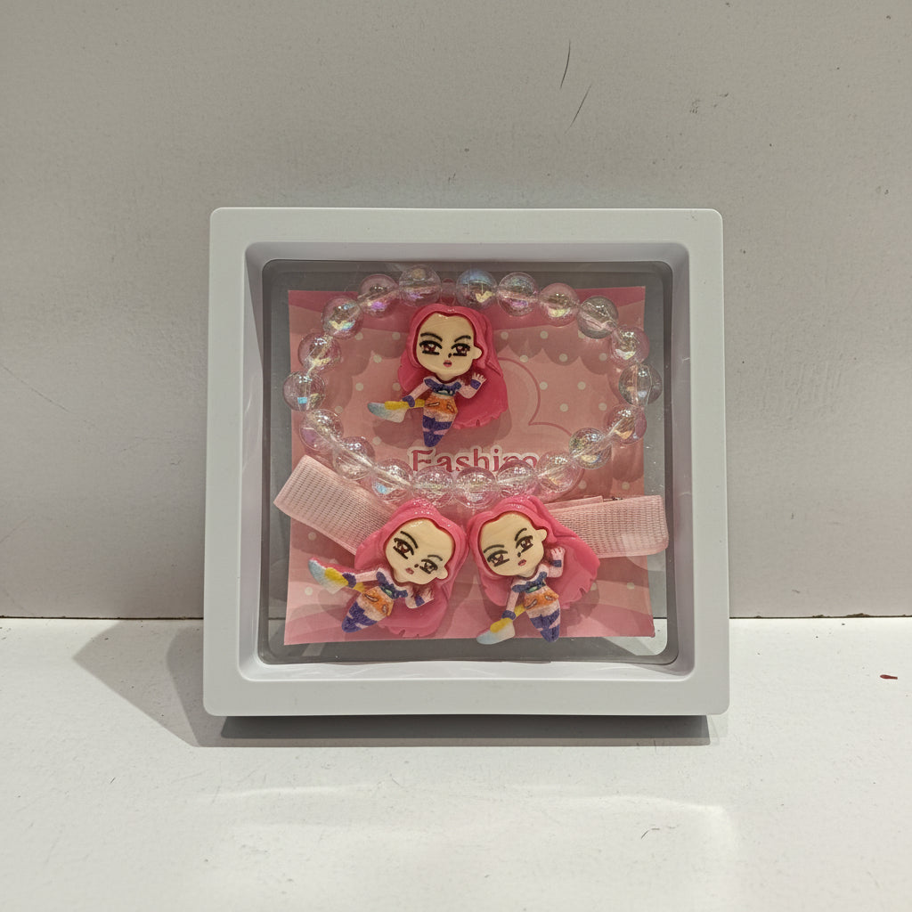 K-Pop Bracelet & Hair Clip Gift Combo | Cute Fashion Accessory Set for Fans
