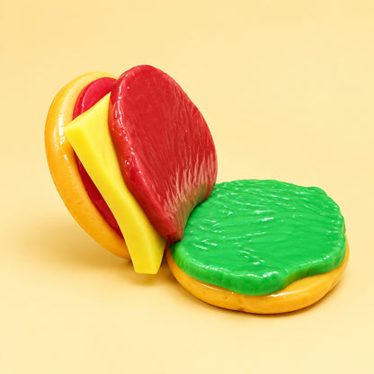 Layered  5-6 Slice Burger Squishy Toy | Soft Stress Relief Fidget