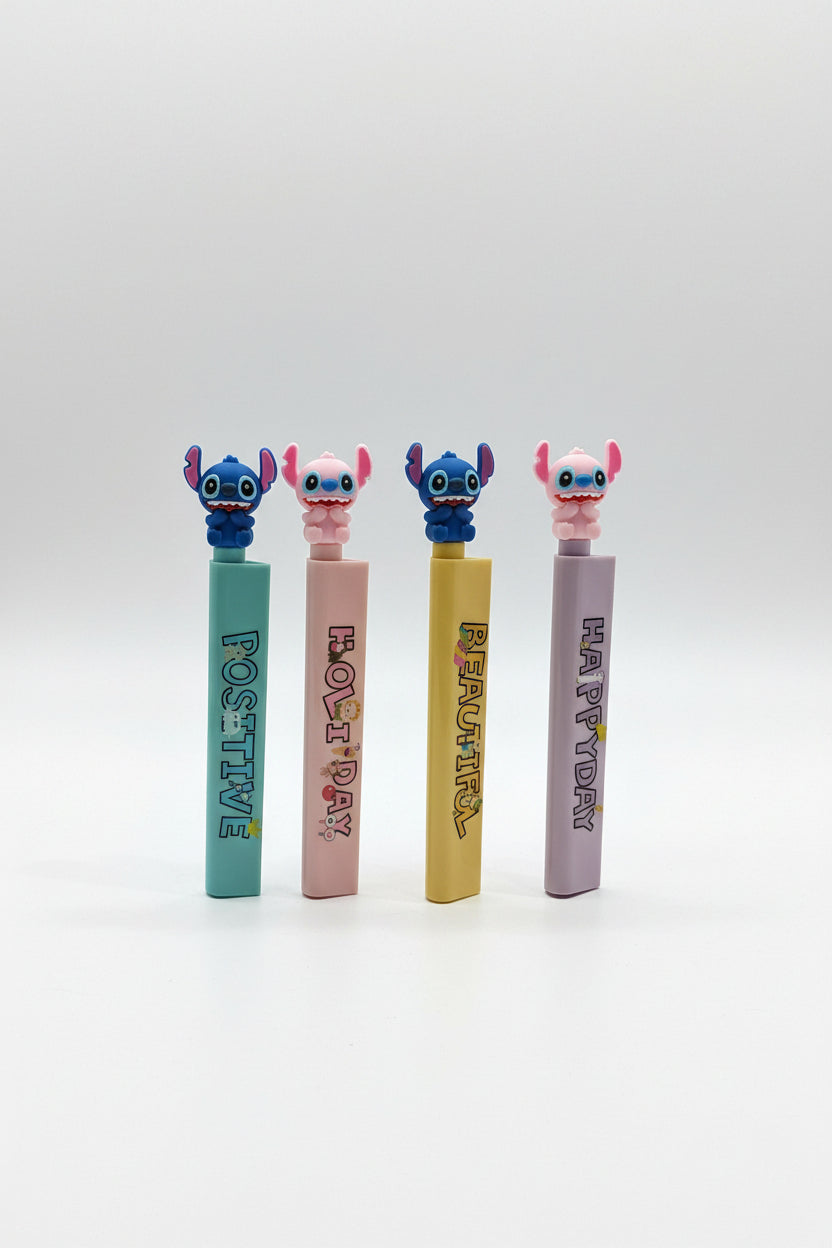 Stitch 2-in-1 Cartoon Character Ruler Pen | Sliding Mini Ruler