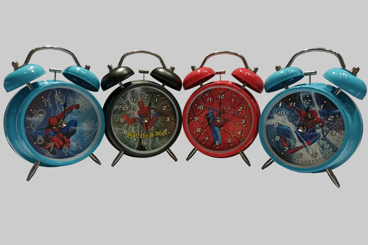 Spider-Man Character Twin Bell Alarm Clock | Superhero Table & Desk Clock for Kids