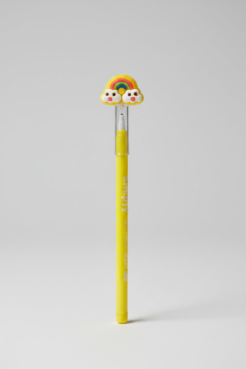 Cute Rainbow Crown & Gem Wand Pencils | Colorful Writing Pencils with Crystal Toppers