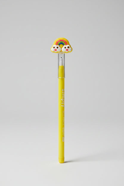 Cute Rainbow Crown & Gem Wand Pencils | Colorful Writing Pencils with Crystal Toppers