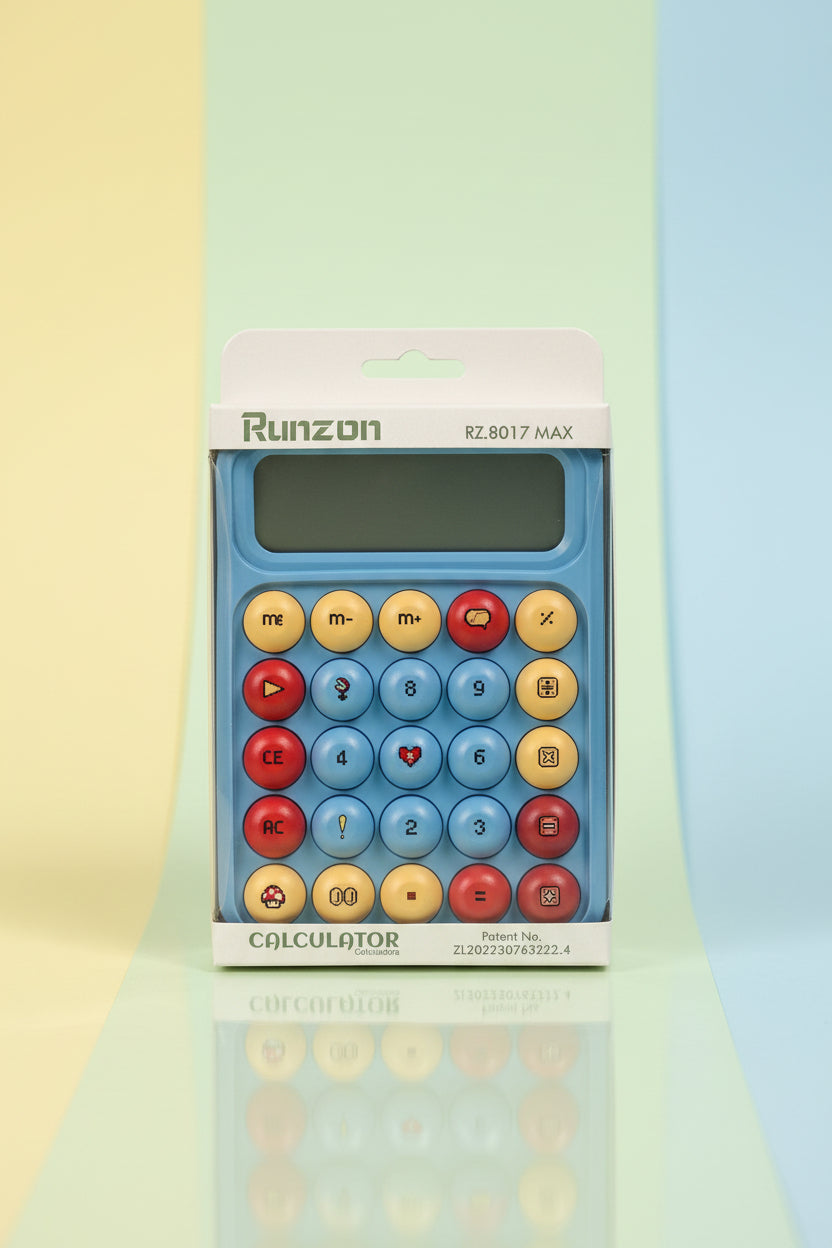Compact Colorful Desktop Calculator | Portable Office & School Calc