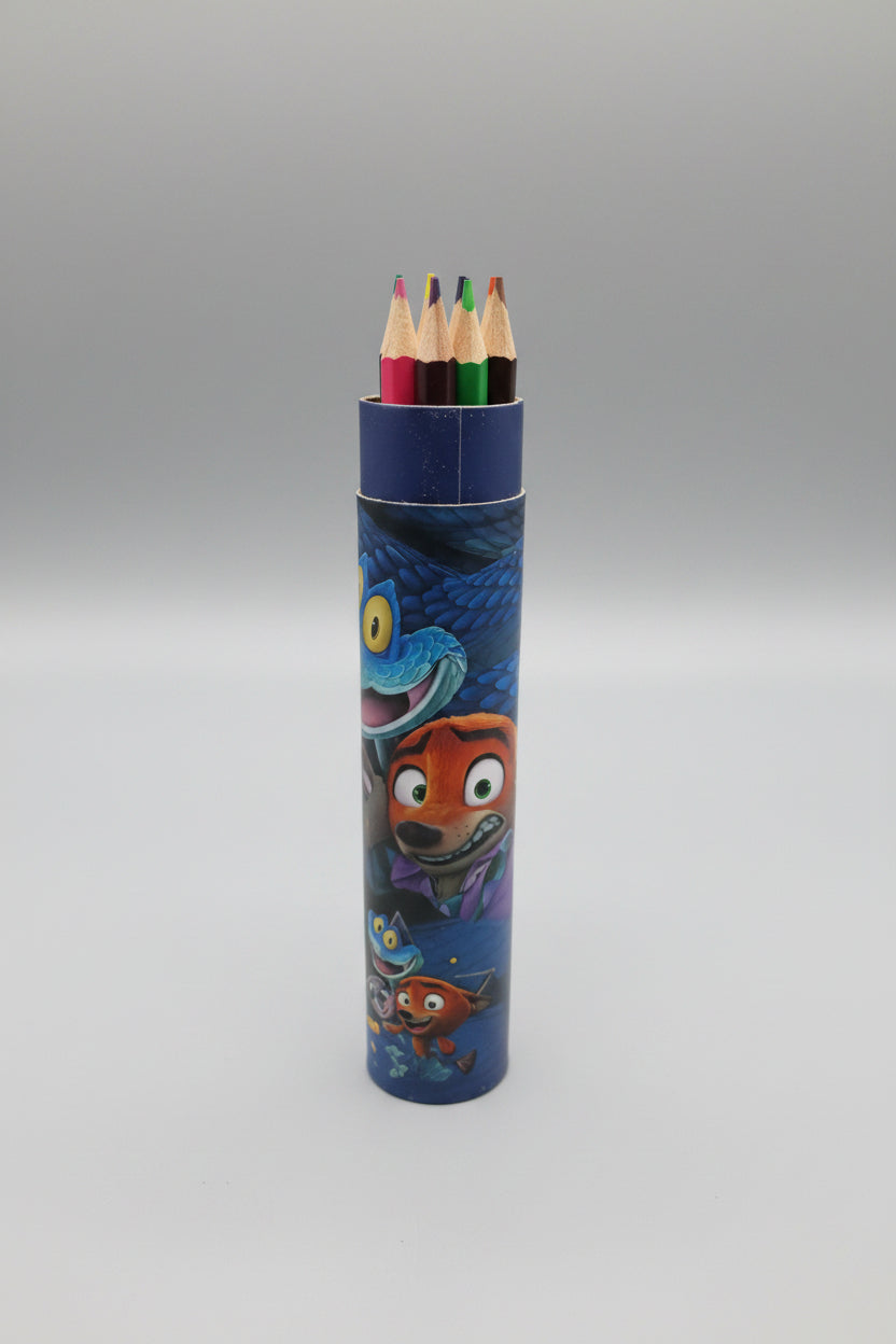 Cute Zoo Animal Pencil Colour  Set (12 Different Colors) | Vibrant Crafting & Coloring Kit