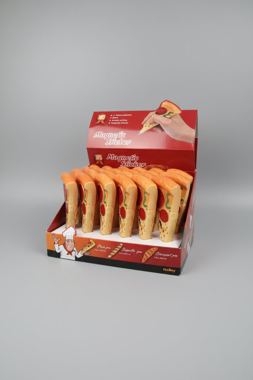 Cute Pizza Slice Pen Cum Fridge Magnet | Fun Novelty Writing Tool