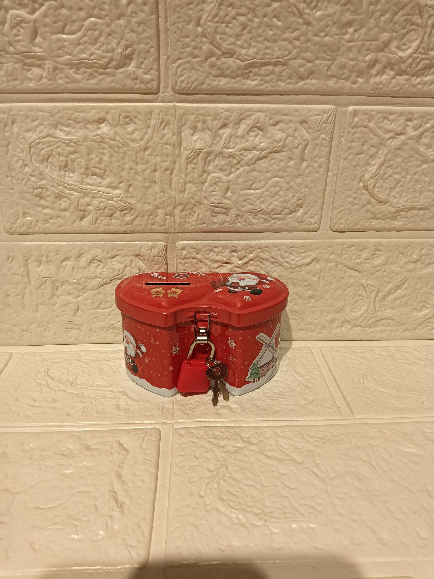 Christmas Heart Shape Money Bank