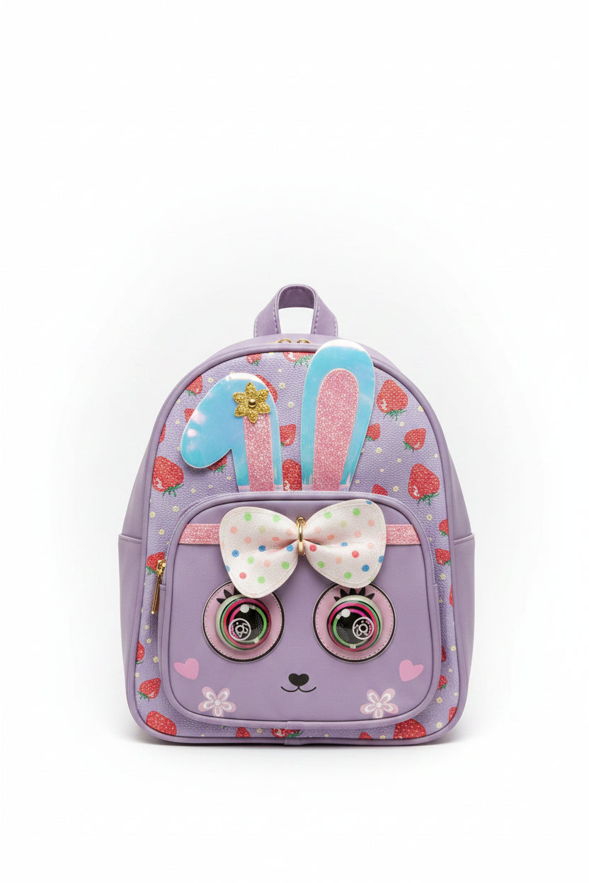 Cute Eye Bunny Backpack for Kids | PU Leather School Bag