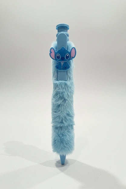 Cute Plush Stitch Fur Pen | Soft Character Gel Pen for Kids & School