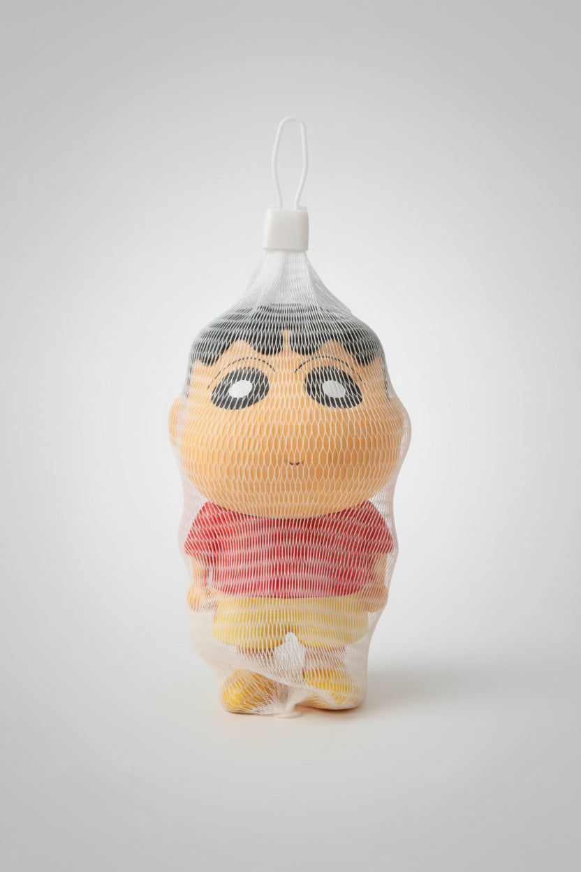Shinchan Squishy Mesh Ball | Stress Relief Squeeze Toy