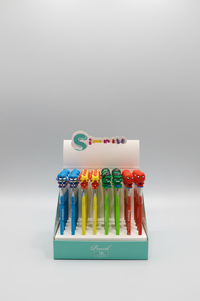 Superhero Character Topper Pencils | Avengers & Superhero Stationery Collection
