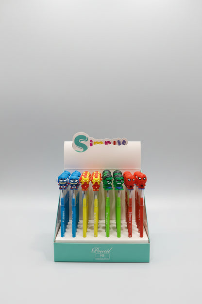 Superhero Character Topper Pencils | Avengers & Superhero Stationery Collection