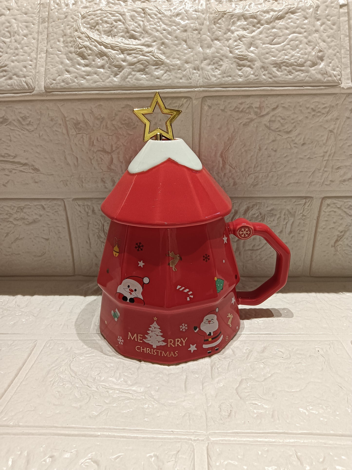 Christmas Mug With Lid And Spoon