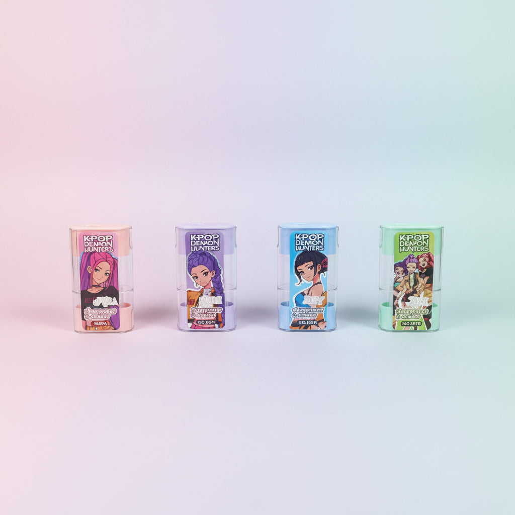 K-Pop 2-in-1 Eraser & Pencil Sharpener Combo | Cute School Stationery