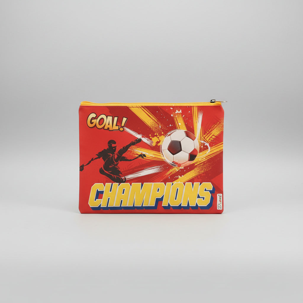 Sporty Football A4 Size Zipper Pouch