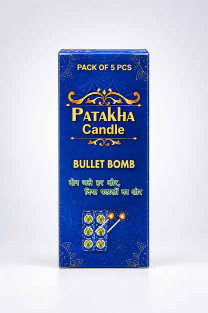 Bullet Bomb Aroma Candle (Pack of 5) | Eco-Friendly Festive Firecracker Scented Candle