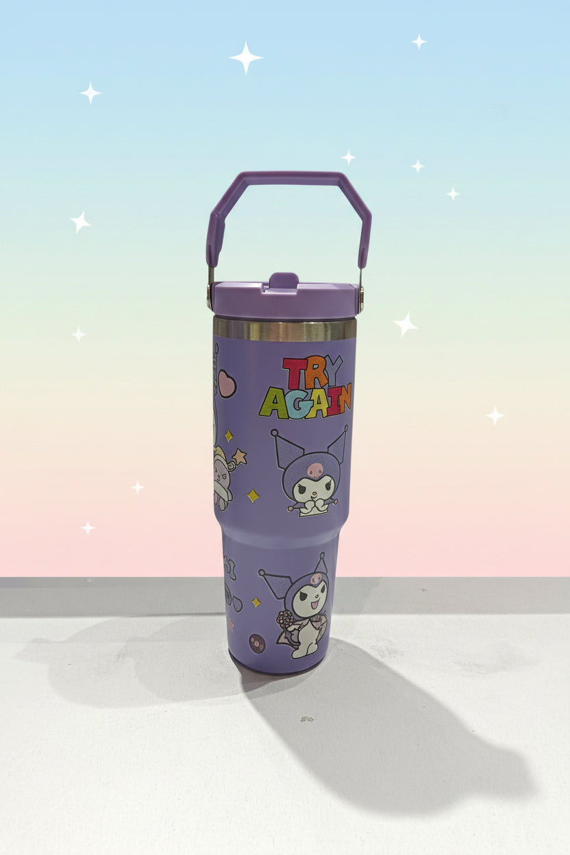 Kuromi Tumbler | Cute Cartoon Stainless Steel Tumbler | 900ml Insulated Travel Mug