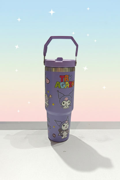 Kuromi Tumbler | Cute Cartoon Stainless Steel Tumbler | 900ml Insulated Travel Mug
