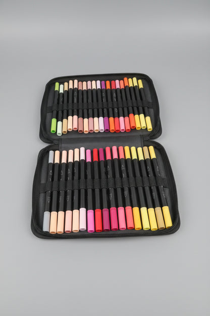 72-Piece Sketch Pen Set with Storage Case | Dual-Tip Art Markers
