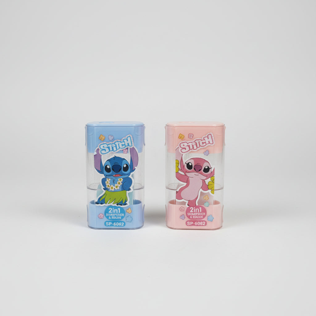 2-in-1 Stitch Eraser & Pencil Sharpener Combo | Cute School Supplies Make
