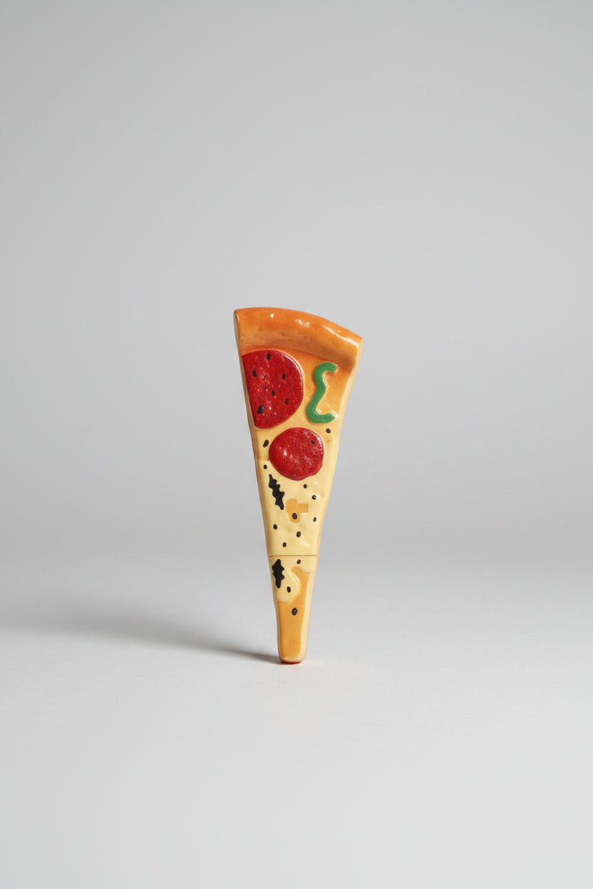 Cute Pizza Slice Pen Cum Fridge Magnet | Fun Novelty Writing Tool