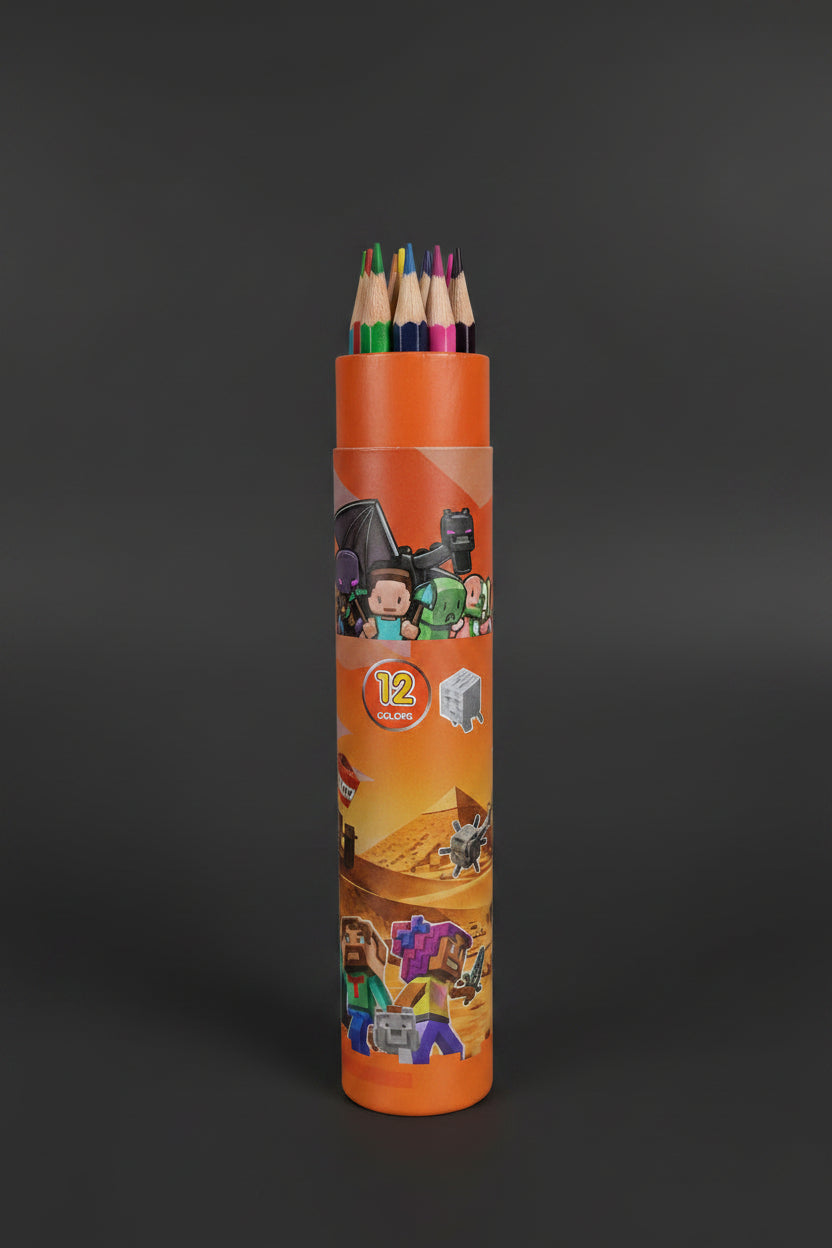 Minecraft Pencil Colour Set | Pixel World Crafting & Sketching Kit