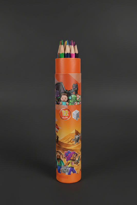 Minecraft Pencil Colour Set | Pixel World Crafting & Sketching Kit